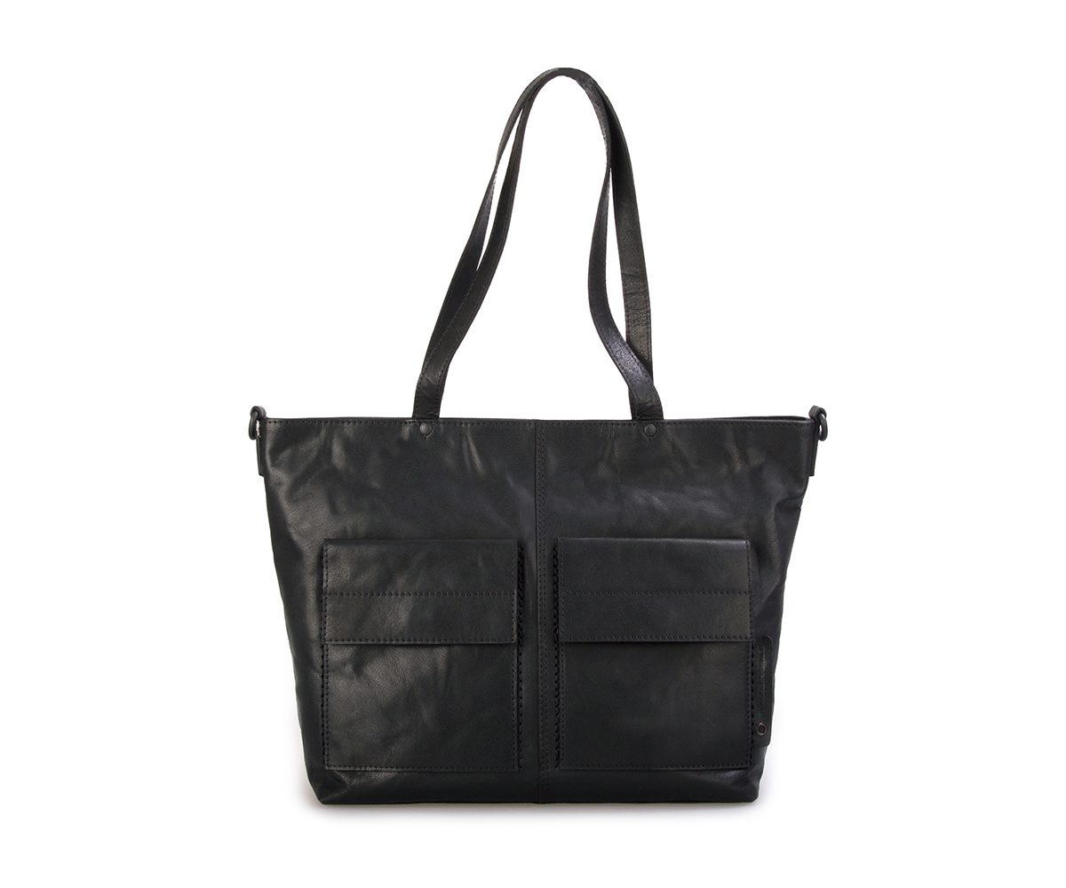 Leren Shopper – Yasmin – Zwart - Afbeelding 2