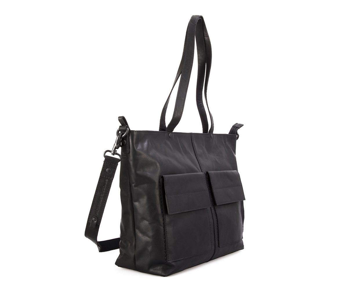 Leren Shopper – Yasmin – Zwart - Afbeelding 3