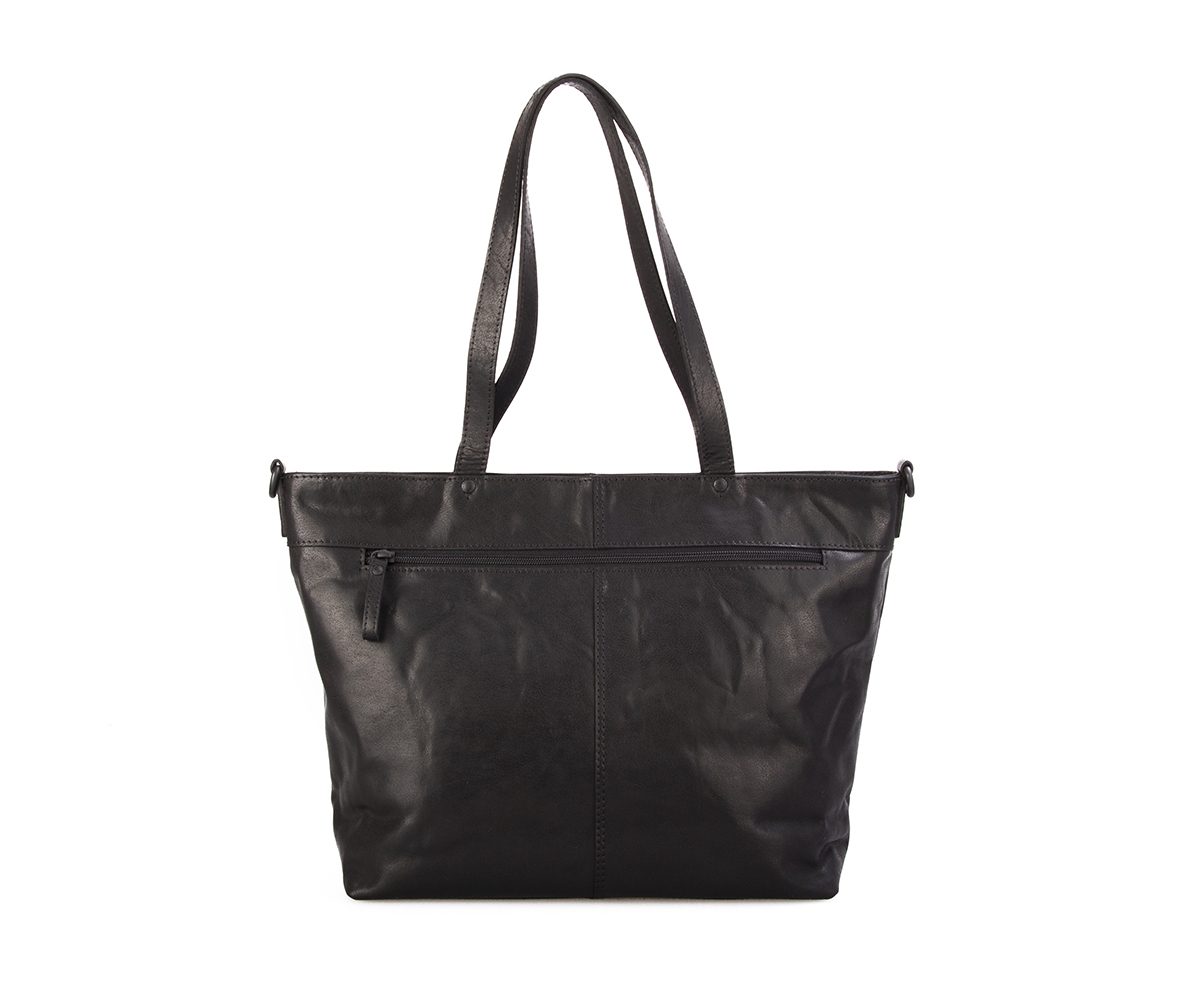 Leren Shopper – Yasmin – Zwart - Afbeelding 4