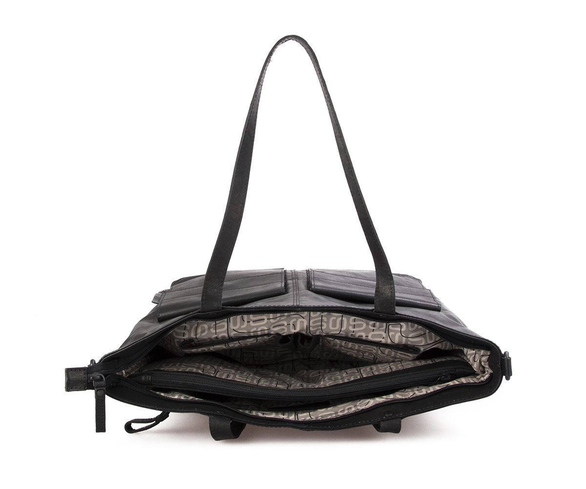 Leren Shopper – Yasmin – Zwart - Afbeelding 5