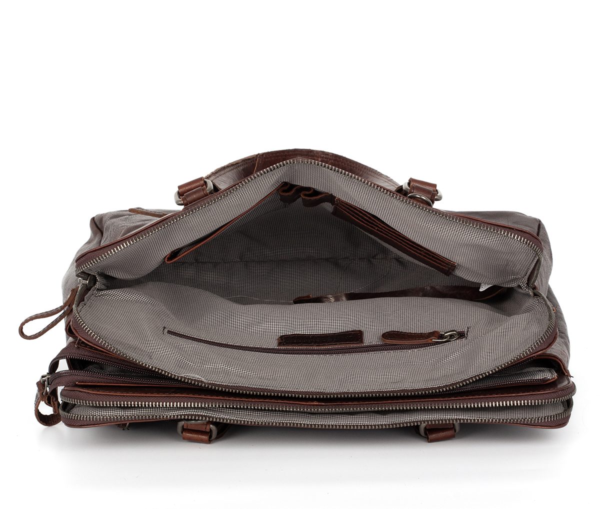 Leren Laptoptas / Schoudertas – Kansas – Donkerbruin - Afbeelding 6