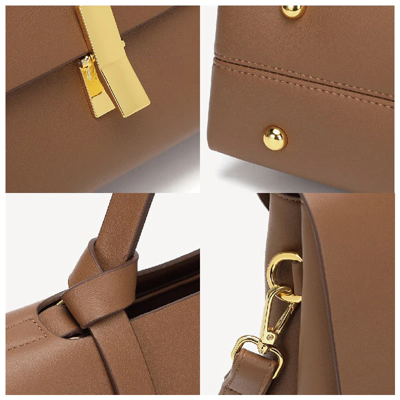 Elegant & Tijdloos - Luxe Handtas met Gouden Sluiting - Afbeelding 6