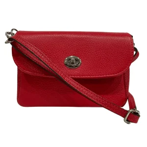 Compacte Schoudertas met leren band