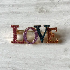 Glitter love broche