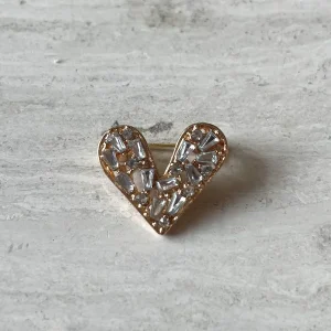 Diamanten hart broche ★ zilver