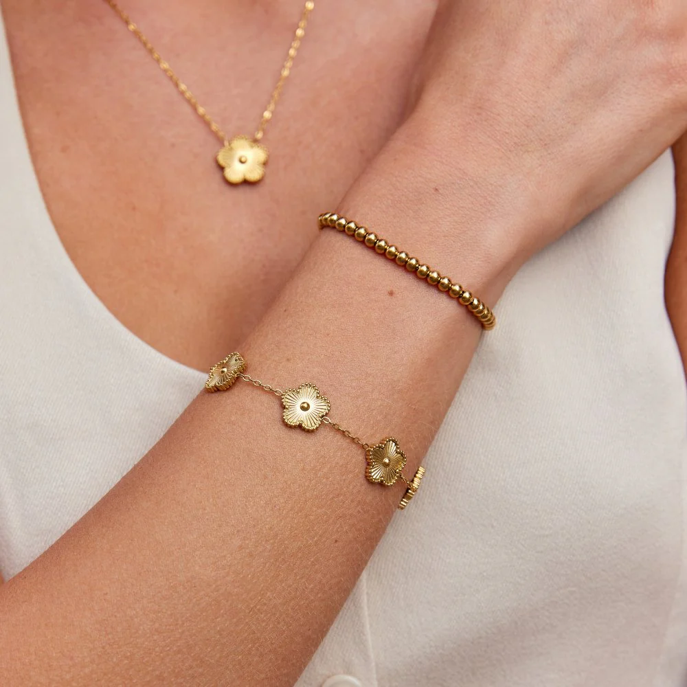 Luxe Dames Armband met Bloemdesign – Aanslagvrij & Verstelbaar - Afbeelding 7