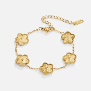 Luxe Dames Armband met Bloemdesign – Aanslagvrij & Verstelbaar